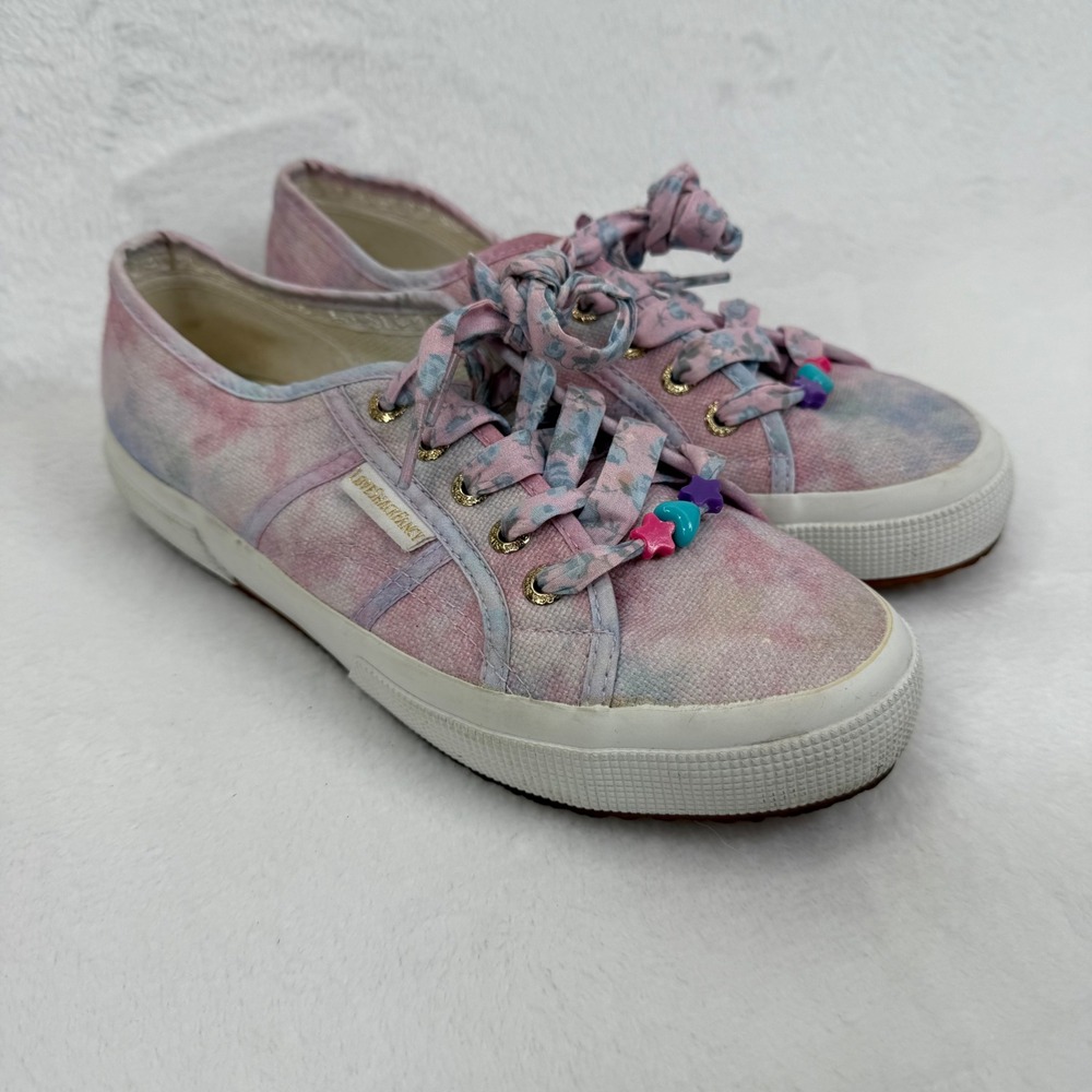 Superga LoveShackFancy Tie Dye Canvas Sneakers Shoes Women's 7